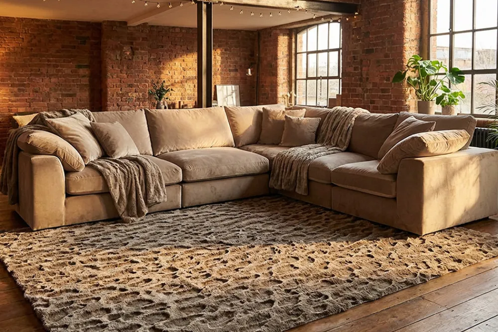 Riess-Ambiente Teppiche|Skandinavisch > 3D Hochflor Teppich DUNE 230x160cm taupe Hoch-Tief-Effekt