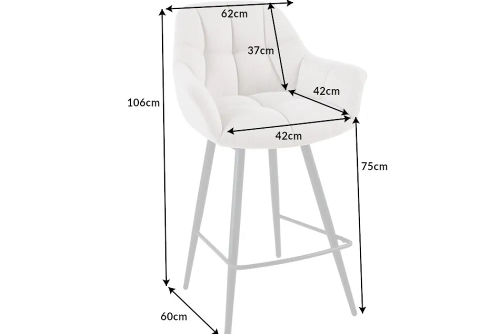 Riess-Ambiente Industrial Loft|Barhocker > Drehbarer Barhocker PAPILLON champagner beige Barstuhl mit Lehne schwarze Metallbeine
