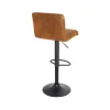 Riess-Ambiente Industrial Loft|Retro Möbel > Drehbarer Barhocker PORTLAND vintage braun Microfaser Barstuhl mit Lehne höhenverstellbar