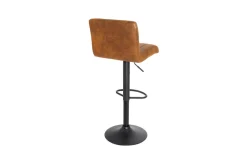 Riess-Ambiente Industrial Loft|Retro Möbel > Drehbarer Barhocker PORTLAND vintage braun Microfaser Barstuhl mit Lehne höhenverstellbar