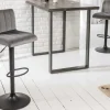 Riess-Ambiente Industrial Loft|Retro Möbel > Drehbarer Barhocker PORTLAND grau Samt Barstuhl mit Lehne höhenverstellbar