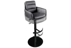 Riess-Ambiente Barhocker > Drehbarer Design Barhocker BIG GEORGE schwarz anthrazit Echtleder höhenverstellbar mit Armlehnen