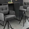 Riess-Ambiente Barhocker|Samt Möbel > Drehbarer Design Barhocker BIG GEORGE anthrazit Samt Taschenfederkern mit Armlehnen