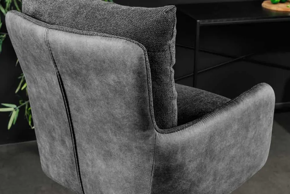 Riess-Ambiente Barhocker|Samt Möbel > Drehbarer Design Barhocker BIG GEORGE anthrazit Samt Taschenfederkern mit Armlehnen