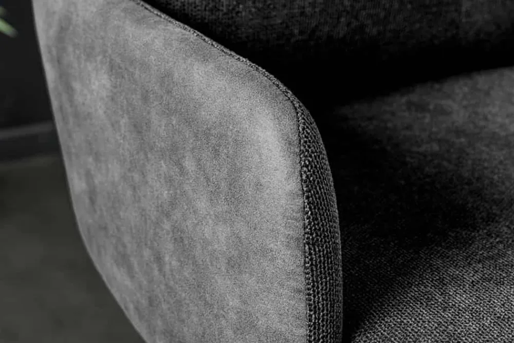 Riess-Ambiente Barhocker|Samt Möbel > Drehbarer Design Barhocker BIG GEORGE anthrazit Samt Taschenfederkern mit Armlehnen