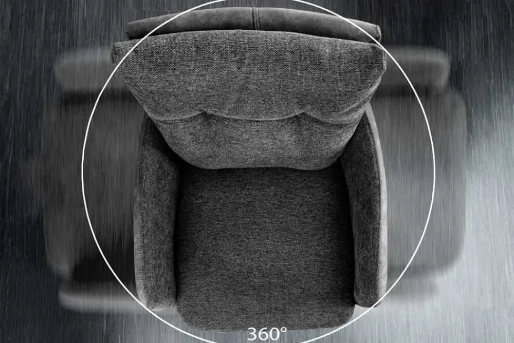 Riess-Ambiente Barhocker|Samt Möbel > Drehbarer Design Barhocker BIG GEORGE anthrazit Samt Taschenfederkern mit Armlehnen