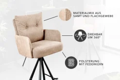Riess-Ambiente Barhocker|Samt Möbel ><noscript><img width=