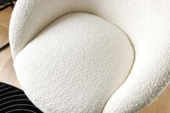 Riess-Ambiente Skandinavisch|Sessel > Drehbarer Design Sessel ALPINE beige Bouclé 360° mit Armlehnen