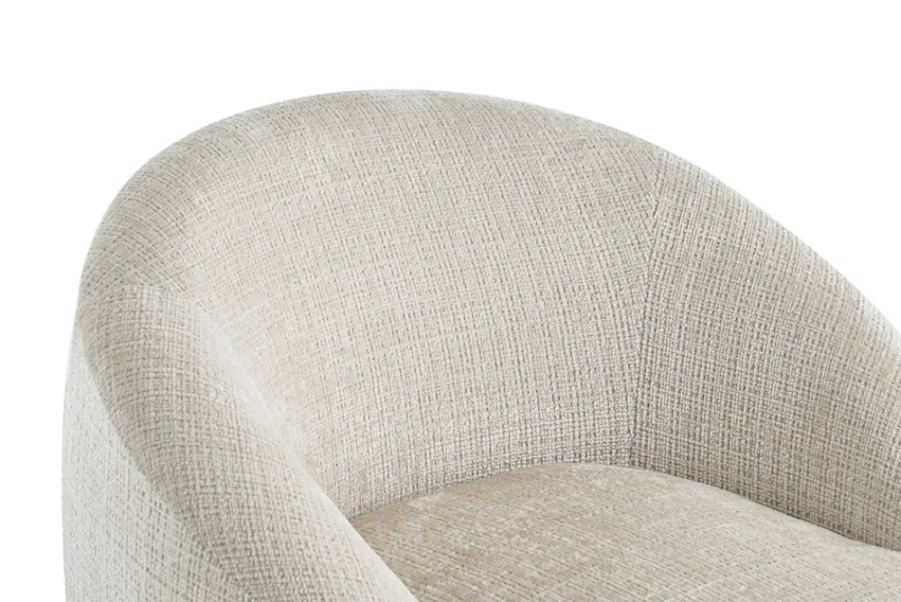 Riess-Ambiente Skandinavisch|Sessel > Drehbarer Design Sessel ALPINE beige Chenille Cremona 360° mit Armlehnen