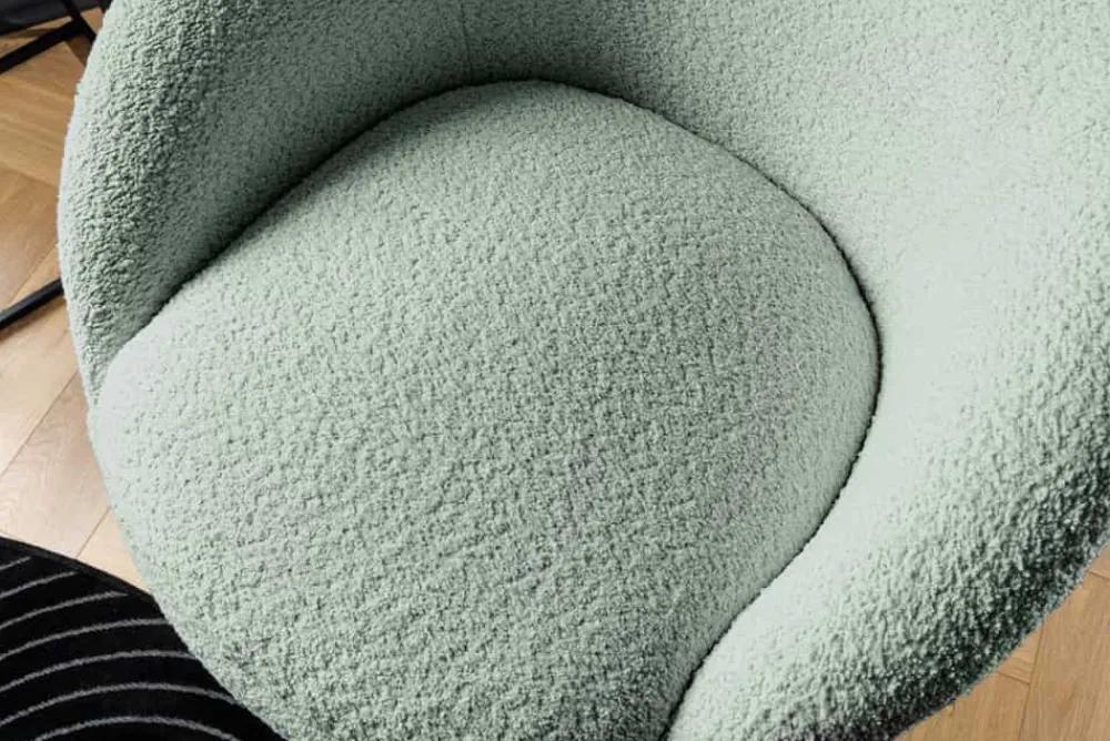 Riess-Ambiente Skandinavisch|Sessel > Drehbarer Design Sessel ALPINE salbei Bouclé 360° mit Armlehnen