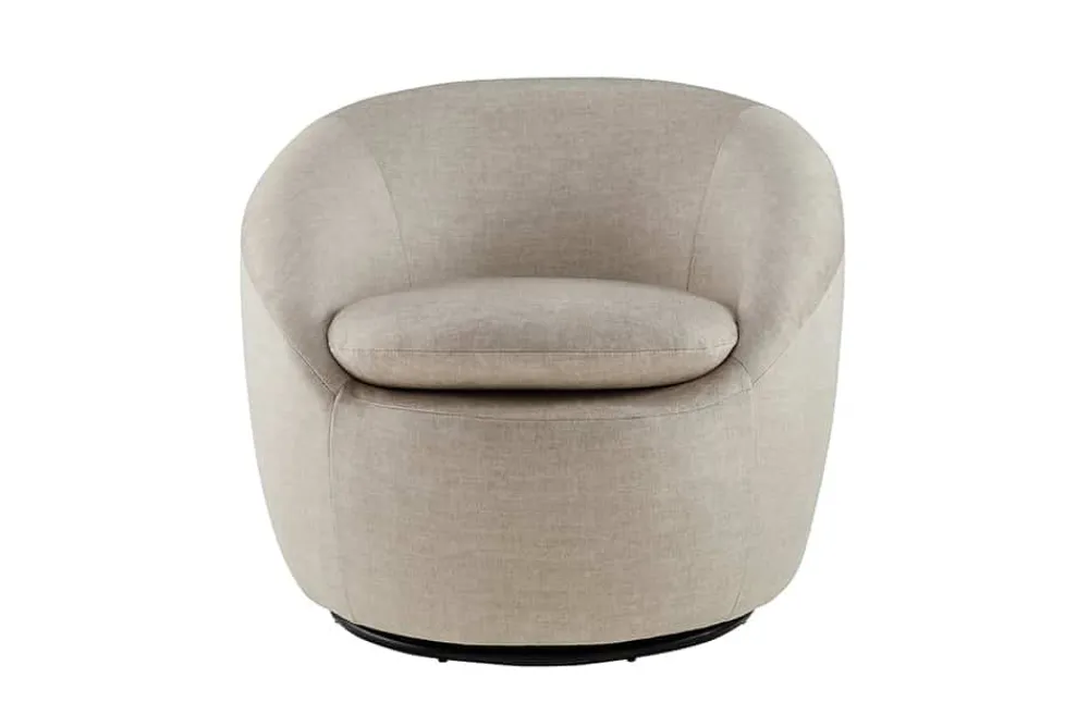 Riess-Ambiente Skandinavisch|Sessel > Drehbarer Design Sessel ALPINE beige Samt 360° mit Armlehnen