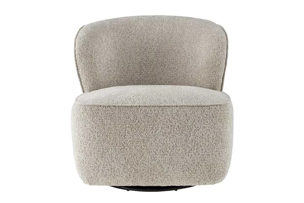 Riess-Ambiente Sessel > Drehbarer Design Sessel GATSBY taupe Bouclé Tweed Soft 360°