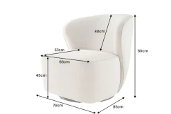 Riess-Ambiente Sessel|Samt Möbel > Drehbarer Design Sessel GATSBY beige Samt 360°