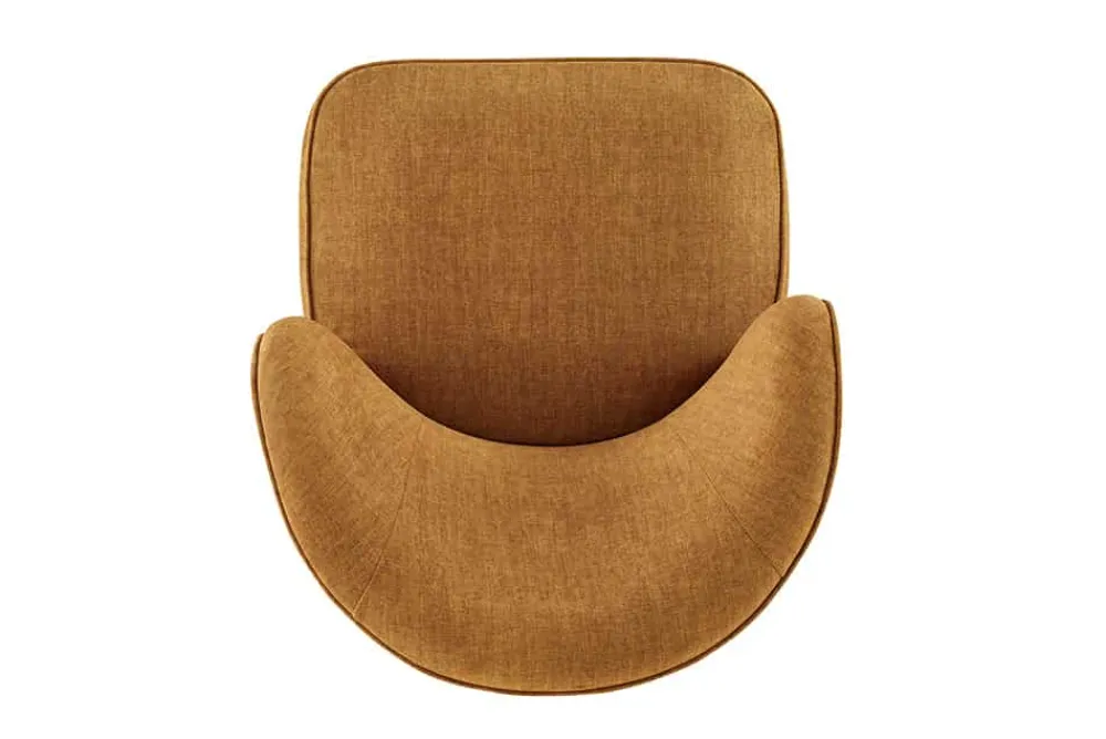 Riess-Ambiente Sessel|Samt Möbel > Drehbarer Design Sessel GATSBY senfgelb Samt 360°