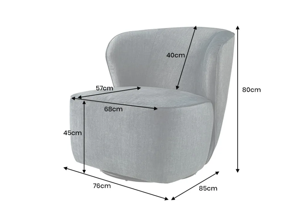 Riess-Ambiente Sessel|Samt Möbel > Drehbarer Design Sessel GATSBY petrol Samt 360°
