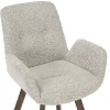 Riess-Ambiente Skandinavisch|Retro Möbel > Drehbarer Design Stuhl BALTIC taupe Bouclé Tweed Soft Eiche Massivholz Walnuss
