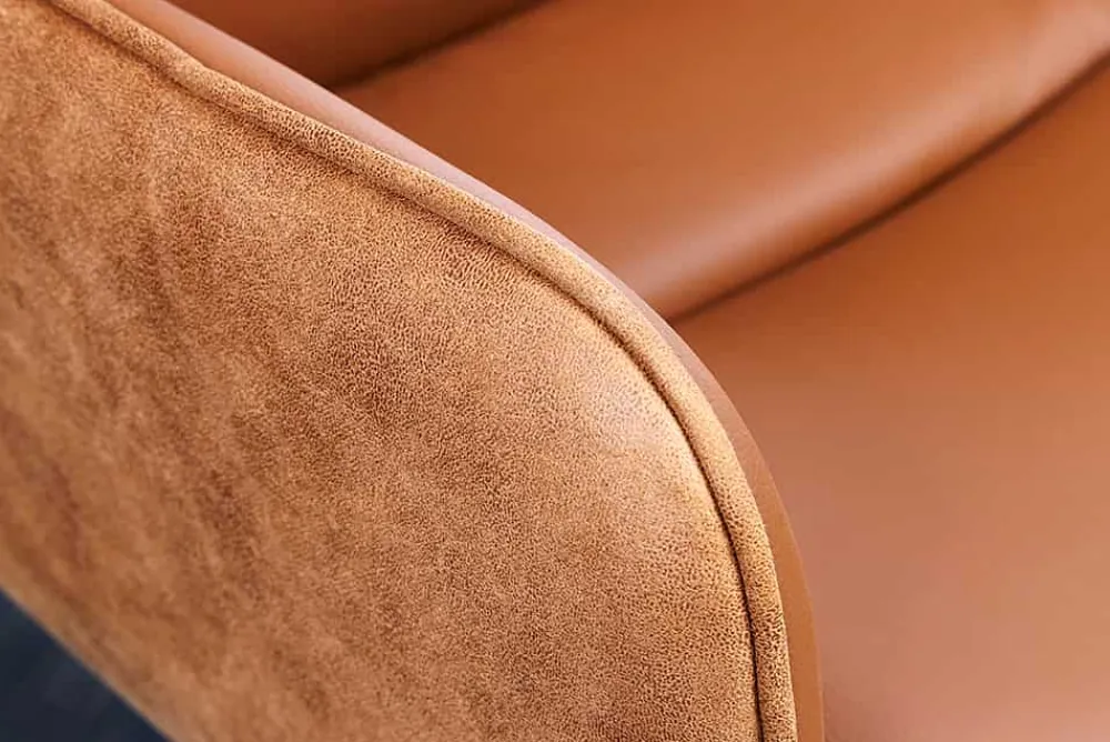Riess-Ambiente Retro Möbel|Stühle > Drehbarer Design Stuhl BIG GEORGE cognac Echtleder Microfaser mit Armlehne Retro