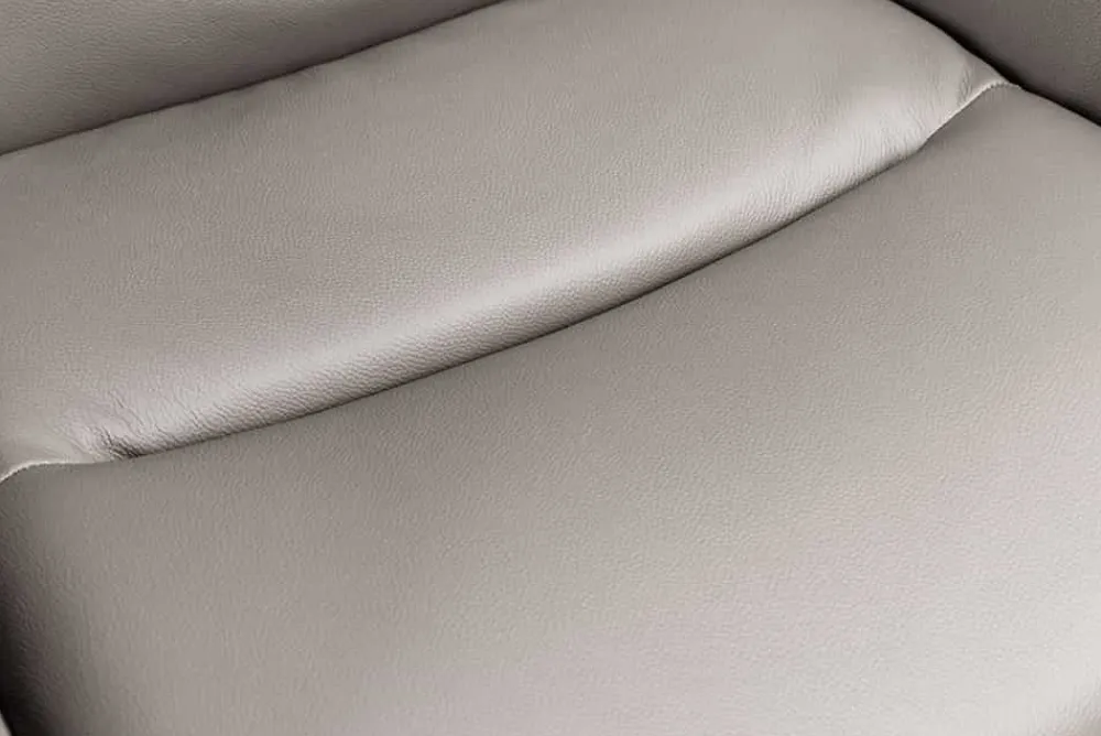 Riess-Ambiente Retro Möbel|Stühle > Drehbarer Design Stuhl BIG GEORGE taupe Echtleder Microfaser mit Armlehne Retro