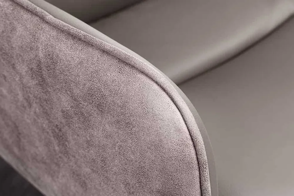 Riess-Ambiente Retro Möbel|Stühle > Drehbarer Design Stuhl BIG GEORGE taupe Echtleder Microfaser mit Armlehne Retro