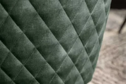 Riess-Ambiente Retro Möbel|Stühle > Drehbarer Design Stuhl EUPHORIA dunkelgrün Samt mit Armlehne Metallgestell schwarz