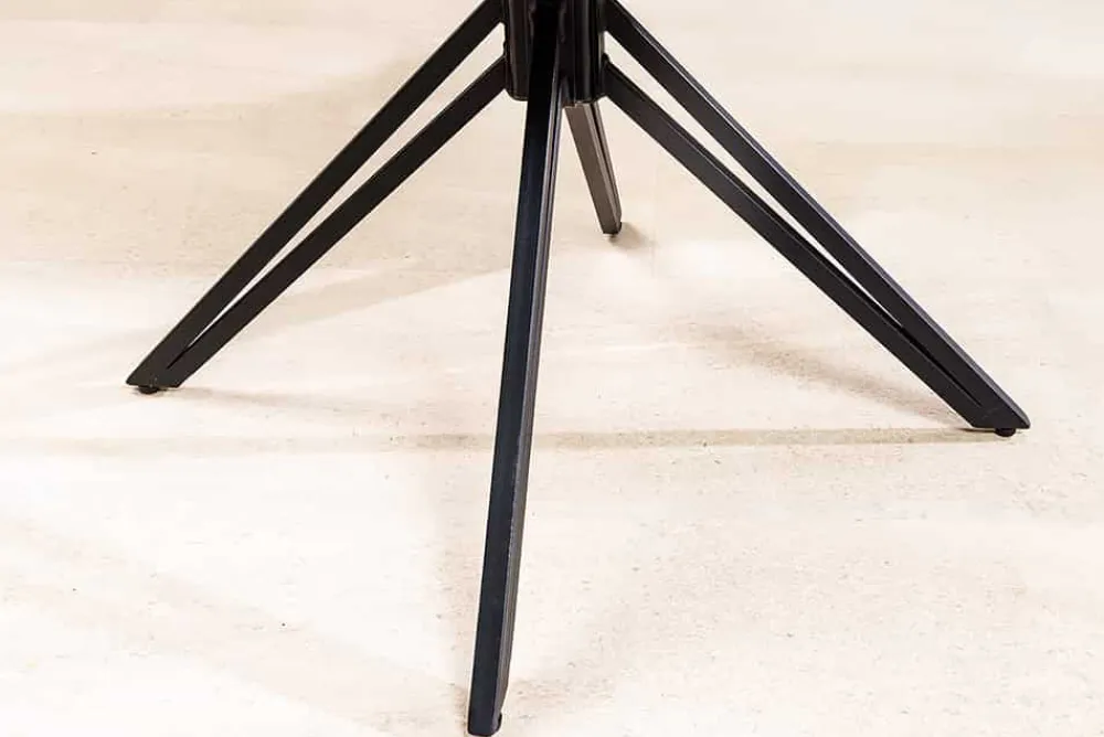 Riess-Ambiente Retro Möbel|Stühle > Drehbarer Design Stuhl EUPHORIA schwarz Echtleder Metallgestell mit Armlehne