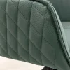 Riess-Ambiente Retro Möbel|Stühle > Drehbarer Design Stuhl EUPHORIA grün Echtleder schwarz Metallgestell mit Armlehne