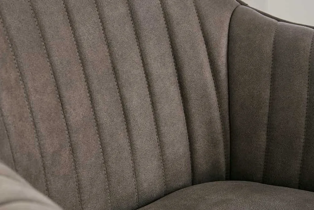 Riess-Ambiente Skandinavisch|Retro Möbel > Drehbarer Design Stuhl LIVORNO vintage taupe Buchenholz Beine mit Armlehnen