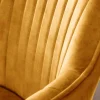Riess-Ambiente Skandinavisch|Retro Möbel > Drehbarer Design Stuhl LIVORNO senfgelb Samt Buchenholz Beine mit Armlehnen