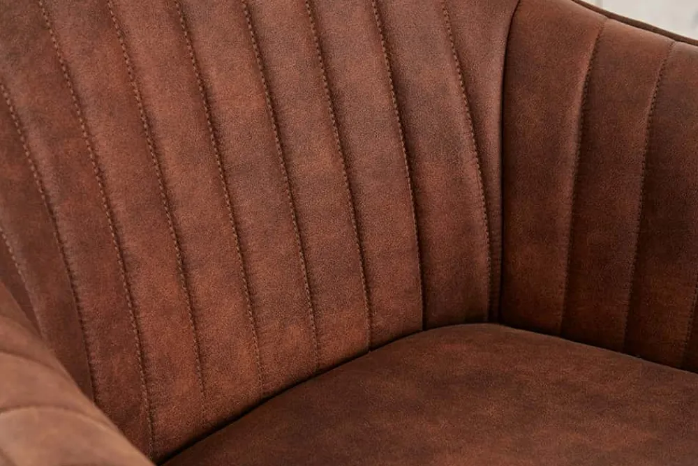 Riess-Ambiente Skandinavisch|Retro Möbel > Drehbarer Design Stuhl LIVORNO vintage braun Buchenholz Beine mit Armlehnen