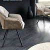 Riess-Ambiente Retro Möbel|Industrial Loft > Drehbarer Design Stuhl MR. LOUNGER vintage taupe Microfaser mit Armlehne