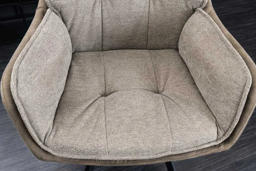 Riess-Ambiente Retro Möbel|Industrial Loft > Drehbarer Design Stuhl MR. LOUNGER vintage taupe Microfaser mit Armlehne