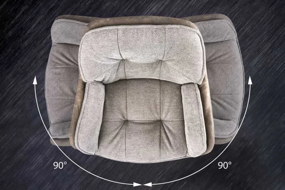 Riess-Ambiente Retro Möbel|Industrial Loft > Drehbarer Design Stuhl MR. LOUNGER vintage taupe Microfaser mit Armlehne