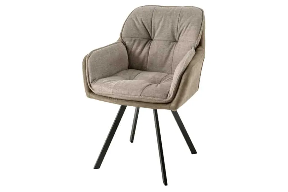 Riess-Ambiente Retro Möbel|Industrial Loft > Drehbarer Design Stuhl MR. LOUNGER vintage taupe Microfaser mit Armlehne