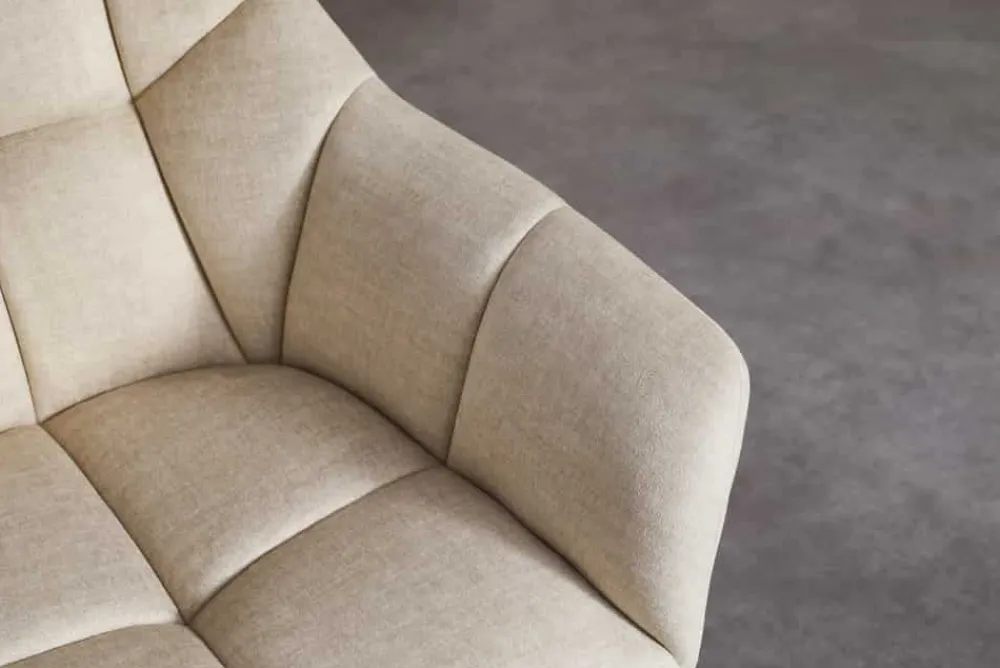 Riess-Ambiente Skandinavisch|Stühle > Drehbarer Design Stuhl PAPILLON beige Samt Eiche Massivholz mit Armlehnen