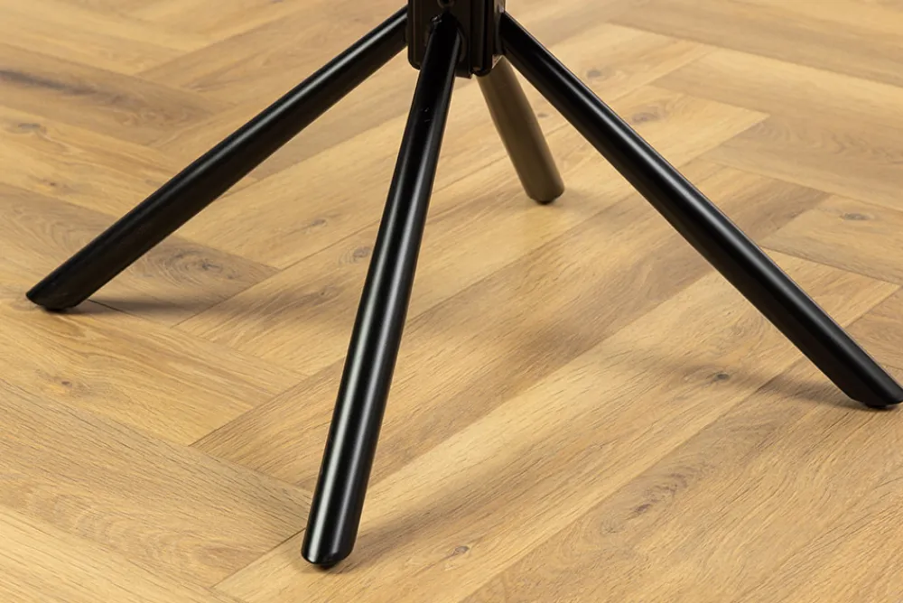 Riess-Ambiente Stühle > Drehbarer Design Stuhl SIGNATURE schwarz Echtleder 360° Taschenfederkern Metall