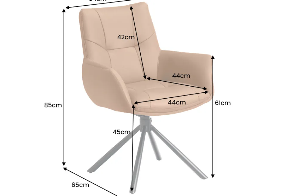Riess-Ambiente Stühle > Drehbarer Design Stuhl SIGNATURE schwarz Echtleder 360° Taschenfederkern Metall