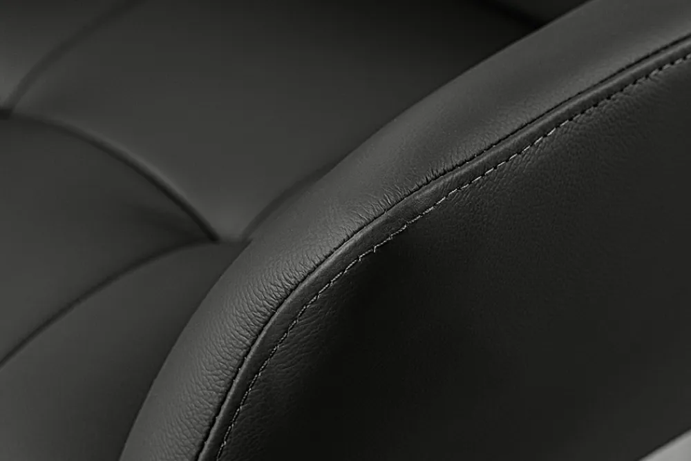 Riess-Ambiente Stühle > Drehbarer Design Stuhl SIGNATURE schwarz Echtleder 360° Taschenfederkern Metall