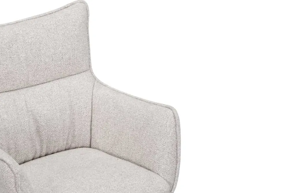 Riess-Ambiente Skandinavisch|Stühle > Drehbarer Design Stuhl VOGUE beige natur Strukturstoff Eichenholz 360° mit Armlehne