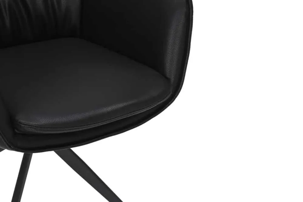 Riess-Ambiente Industrial Loft|Stühle > Drehbarer Design Stuhl VOGUE schwarz Kunstleder Metall 360° mit Armlehne