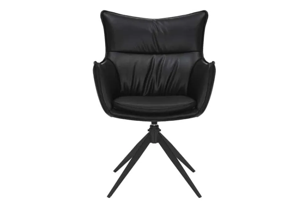 Riess-Ambiente Industrial Loft|Stühle > Drehbarer Design Stuhl VOGUE schwarz Kunstleder Metall 360° mit Armlehne