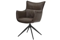 Riess-Ambiente Industrial Loft|Stühle > Drehbarer Design Stuhl VOGUE brandy braun Kunstleder schwarz Metall 360° mit Armlehne