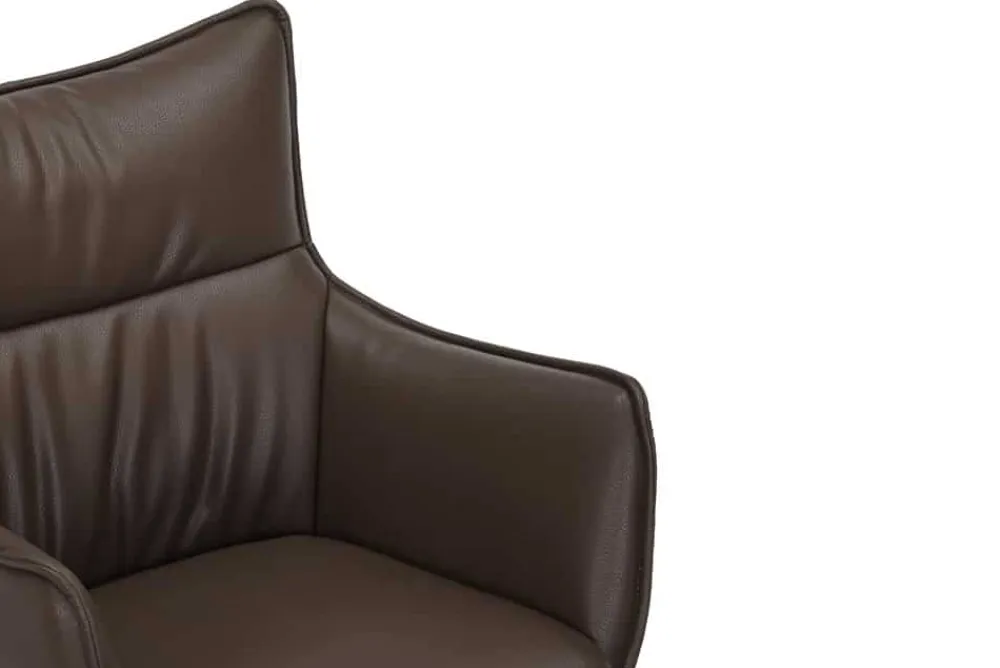 Riess-Ambiente Industrial Loft|Stühle > Drehbarer Design Stuhl VOGUE brandy braun Kunstleder schwarz Metall 360° mit Armlehne