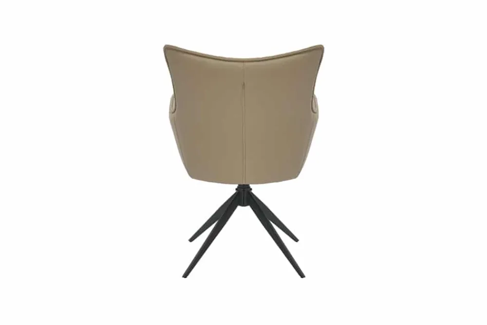 Riess-Ambiente Skandinavisch|Stühle > Drehbarer Design Stuhl VOGUE taupe Kunstleder Metall 360° mit Armlehne