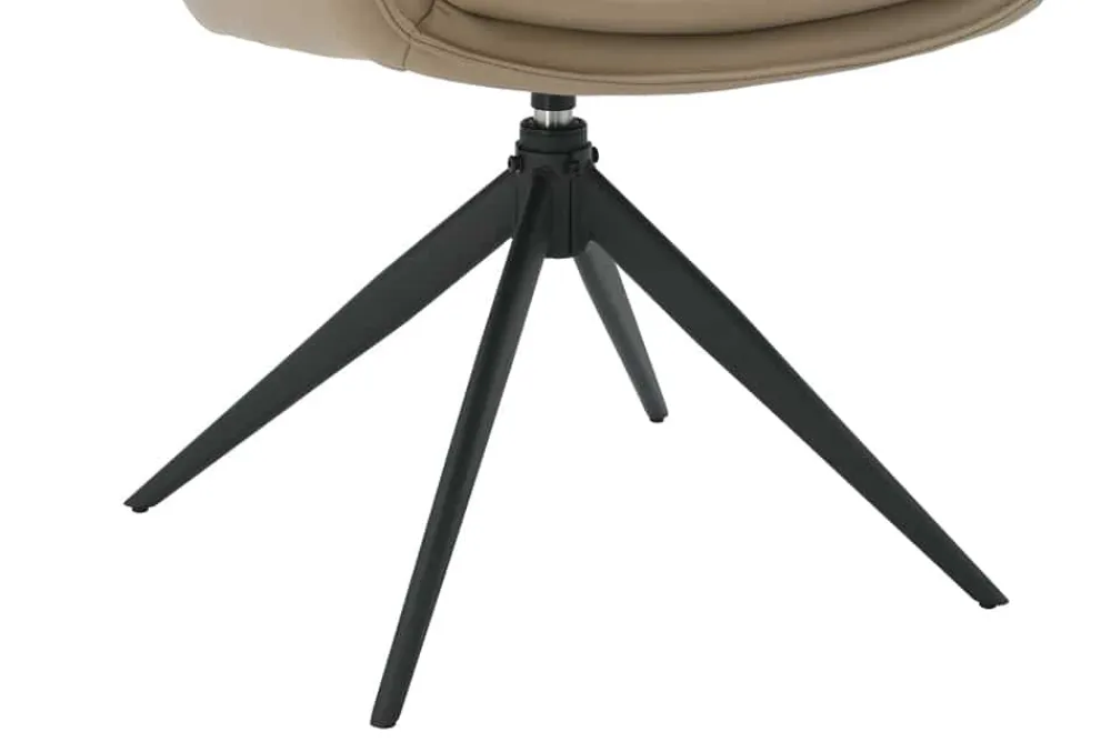 Riess-Ambiente Skandinavisch|Stühle > Drehbarer Design Stuhl VOGUE taupe Kunstleder Metall 360° mit Armlehne