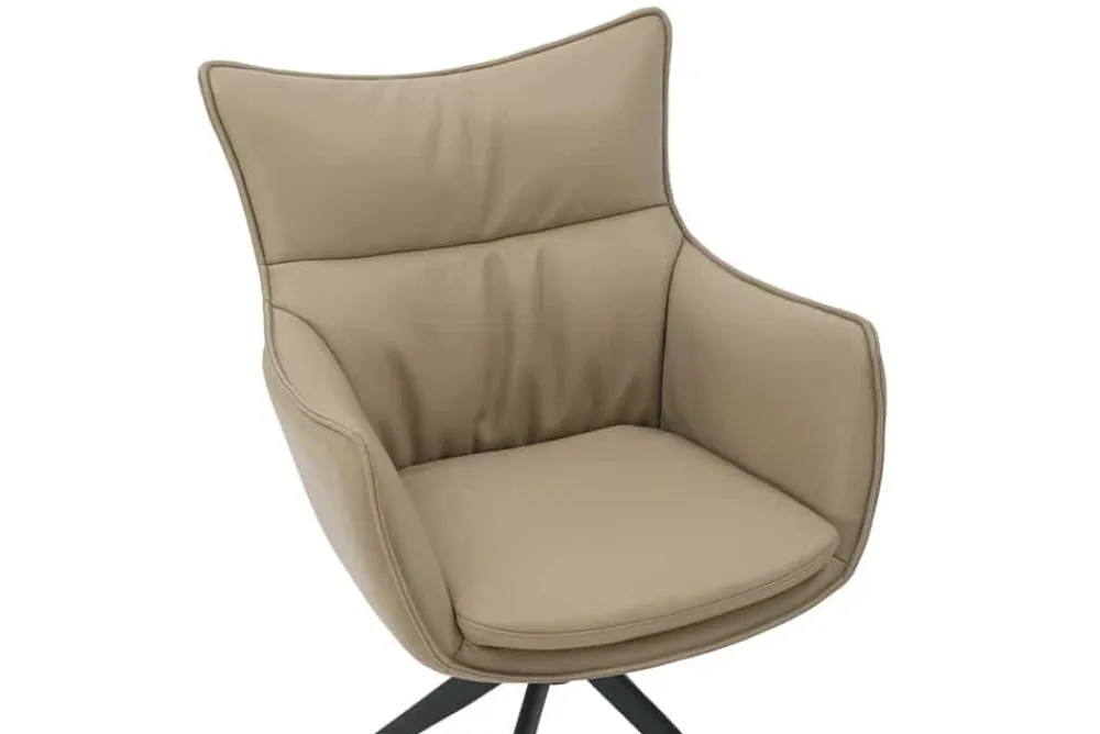 Riess-Ambiente Skandinavisch|Stühle > Drehbarer Design Stuhl VOGUE taupe Kunstleder Metall 360° mit Armlehne