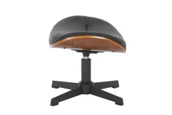 Riess-Ambiente Sitzhocker|Retro Möbel > Drehbarer Hocker VOGUE COMFORT schwarz Kunstleder braun Walnuss-Design