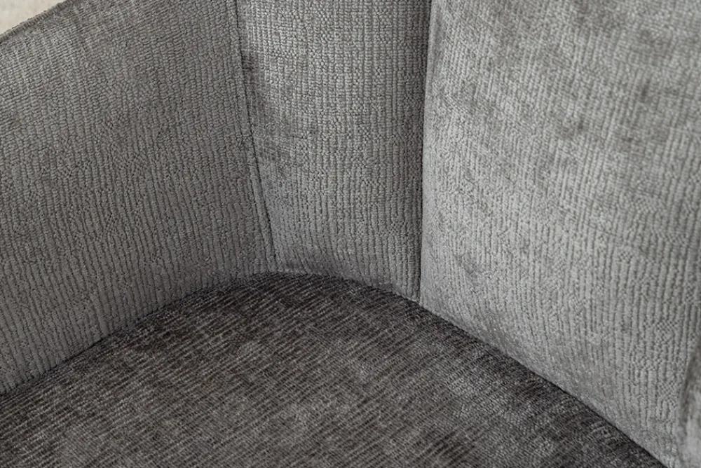 Riess-Ambiente Retro Möbel|Stühle > Drehbarer Retro Stuhl AVIGNON grau Chenille schwarze Metallbeine