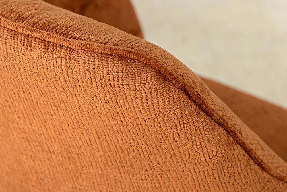 Riess-Ambiente Retro Möbel|Stühle > Drehbarer Retro Stuhl AVIGNON rost braun Chenille schwarze Metallbeine