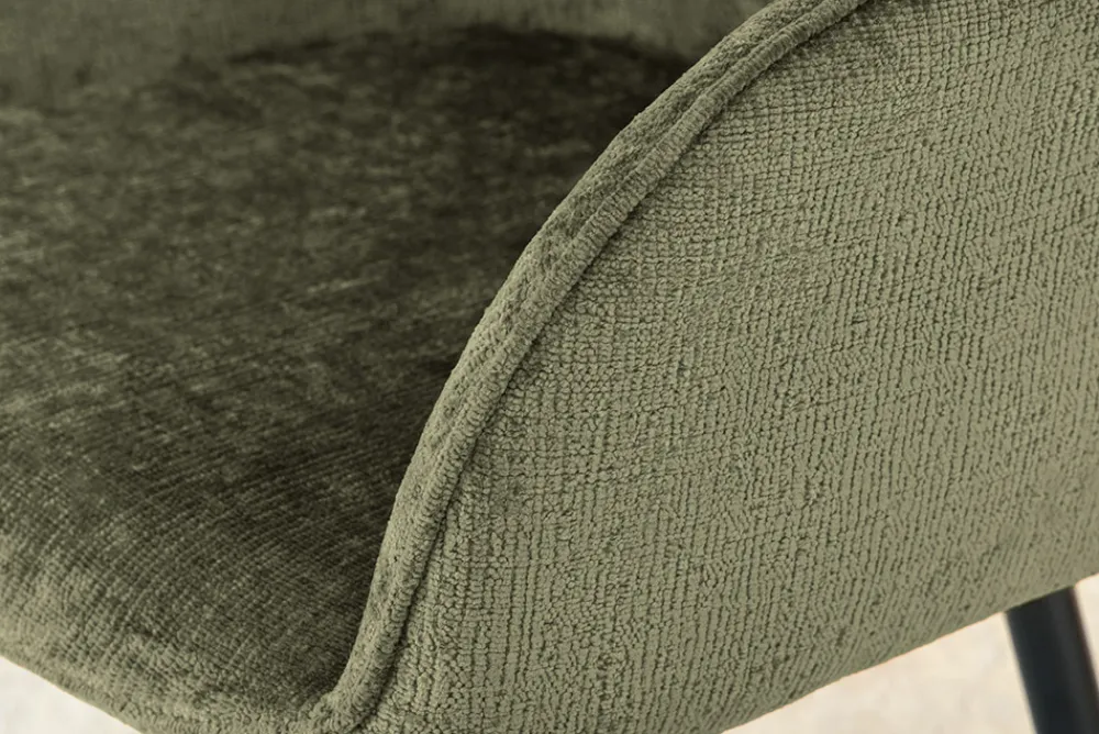 Riess-Ambiente Retro Möbel|Stühle > Drehbarer Retro Stuhl AVIGNON grün Chenille schwarze Metallbeine
