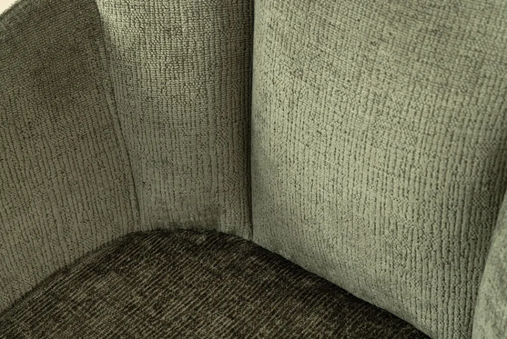 Riess-Ambiente Retro Möbel|Stühle > Drehbarer Retro Stuhl AVIGNON grün Chenille schwarze Metallbeine